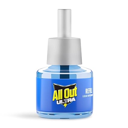 All Out Liquid Vaporizer Mosquito Repellent with 100% Knock Down Rate, Kills Dengue, Malaria, and Chikungunya Mosquitoes, Pack of 1 Refill (45ml)