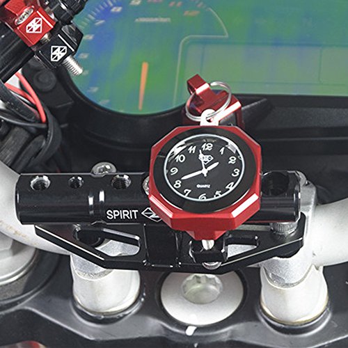 Perfectech Waterproof 7/8"- 1 1/8" Handlebar Luminous Dial Motorcycle Clock for Dirt Bike Motocross Yamaha Kawasaki Honda Suzuki Harley Davidson (Motorcycle Stent Bracket)