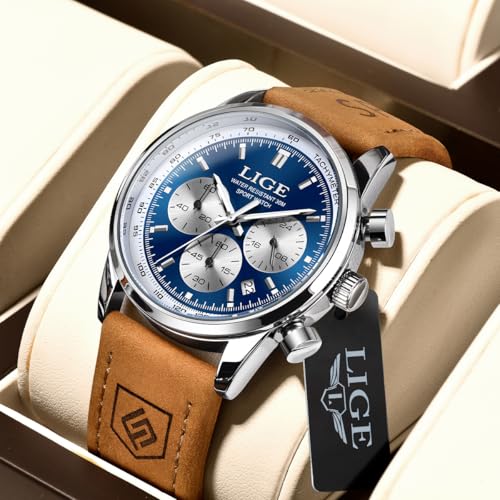 Image of LIGE Mens Roulette Wheel Watches Casino Themed Quartz Analog Watch 3ATM Waterproof Glowing Man Wrist Watches