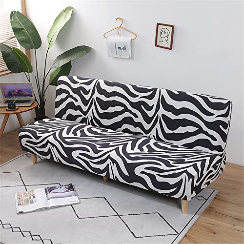 DOTBUY-SHOP Fundas Sofá Cama Sin Brazos Funda Sofá Clic Clac Elegante y Moderno Estampado Antideslizante Elastizada Tela Suave Funda Protectora para Sofá Cama Plegable (Cebra,155-185cm)