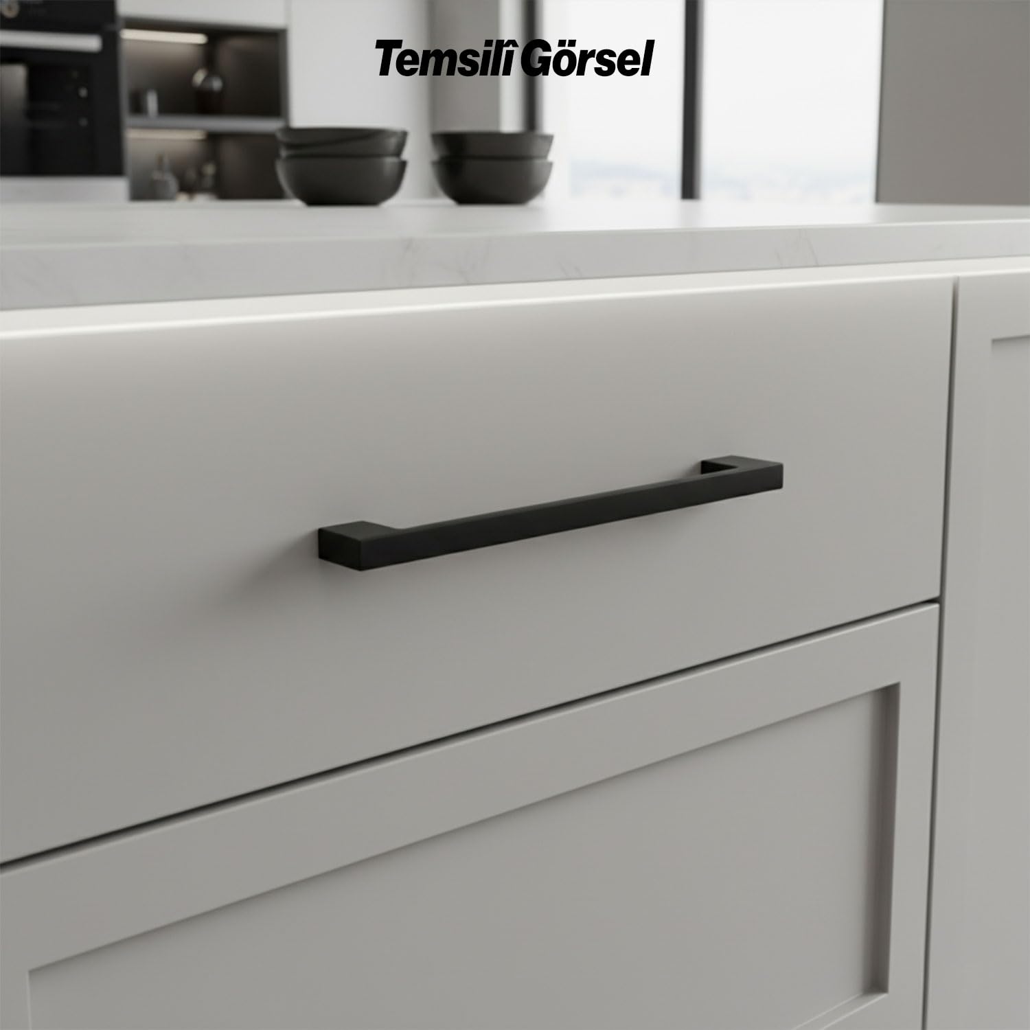 Köprü 10 ADET Siyah Metal Kulp 160 mm Mobilya Çekmece Dolap Kapak Kulpu Dayanıklı Kulbu Kulpları Siyah
