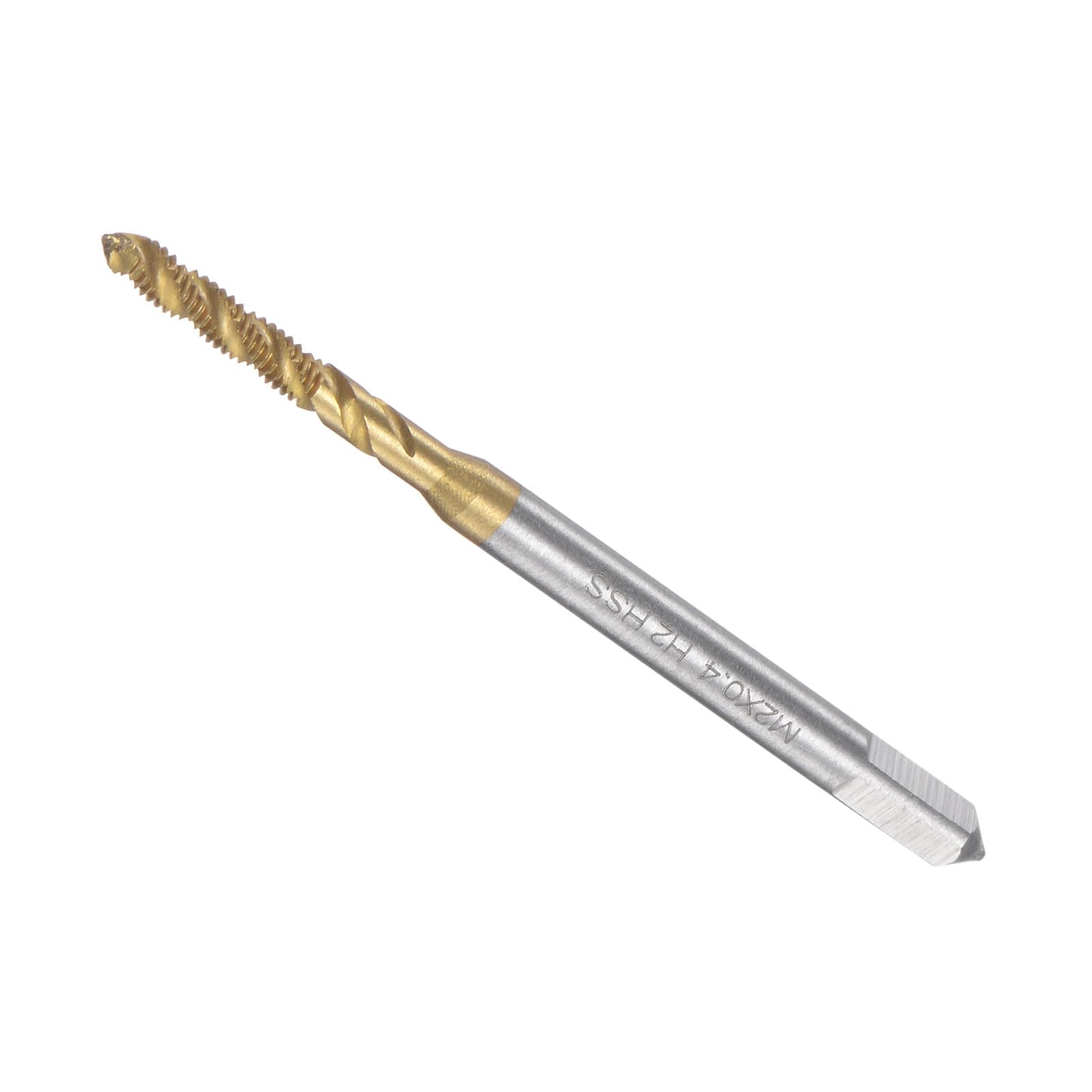 Sourcing Map M2 X 0.4 Taraud Filetage Spirale Pointe H2 Tolérance Haute Vitesse Acier TICN Recouvert Rond Tige Avec Carré Embout 2pcs