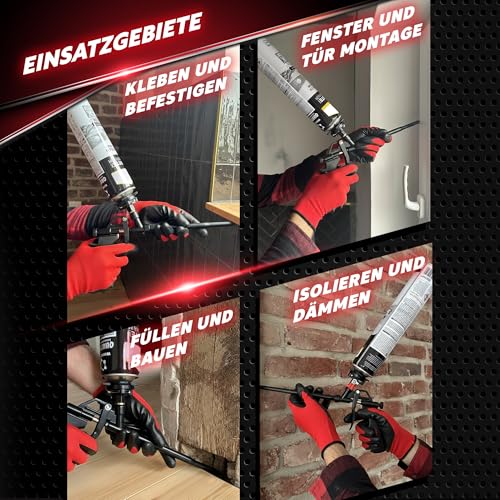 Novolari PU Schaumpistole mit selbstschließendem Ventil & langlebiger Kupferspitze – präzise Ergebnisse ohne Reinigungsaufwand - Bauschaumpistole für maximale Haltbarkeit - Foam Gun