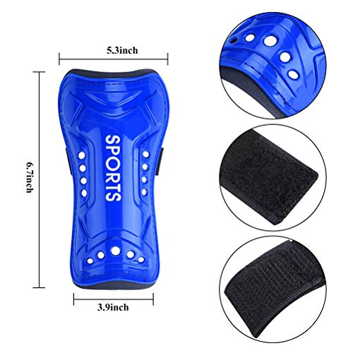 Haploon Shin Guards Soccer Football Shin Pads Protector Calf Protective Gear For 5-12 Old Kids, Teenagers, Boys, Girls, With 2 Pair Long Sleeve Soccer Socks #TOP3