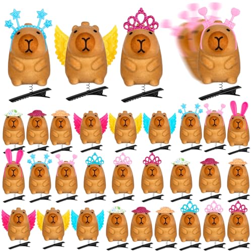 24Pcs Capybara Hair Clip, Cute Sprouts Rave Clip Festival for School Home Party Props
