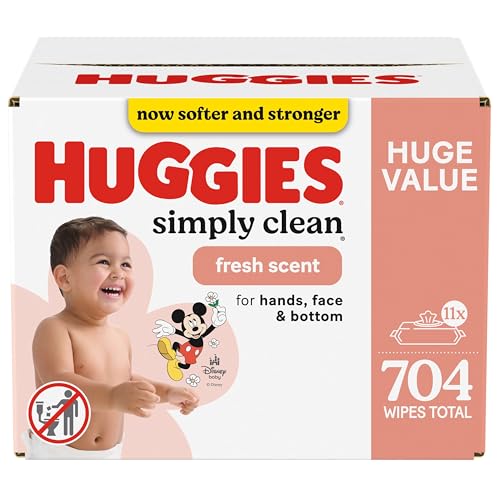 Image of Huggies Simply Clean Fresh Scent Baby Wipes, 11 Flip-Top Packs (704 Wipes Total), Packaging May Vary
