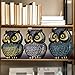 Artpaul Owl Statue Home Decor - Small Figurines for Shelves, Office, Living Room - Decorations and Gifts for Owl Lovers (Blue)