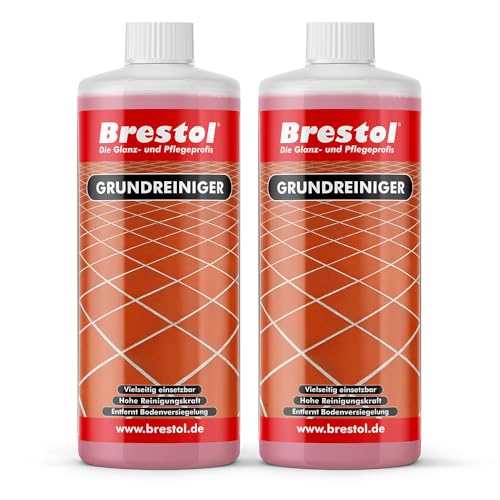 BRESTOL® GRUNDREINIGER 2x 1000 ml Konzentrat für alle wasserfesten Böden geeignet wie Laminat, Fliesen, Kacheln, Naturstein, Beton, Parkett, PVC, Linoleum - löst Versiegelungen und reinigt gründlich