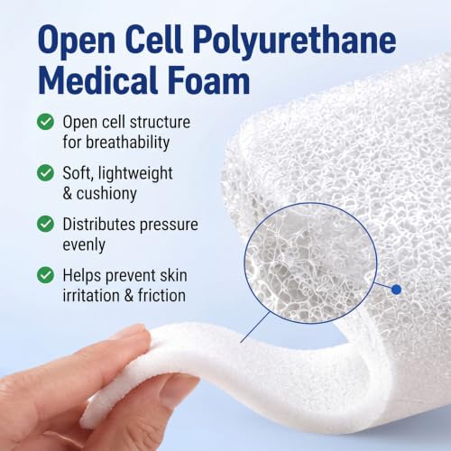 Image of 4 Rolls Foam Bandage Wrap Padding Bandage for Lymphedema Edema Compression, 54 inch x 6 inch x 1 /4 inch Open Cell Polyether Foam Medical Wrap for Wound Care Cast Padding Support Comfortable Cushioning