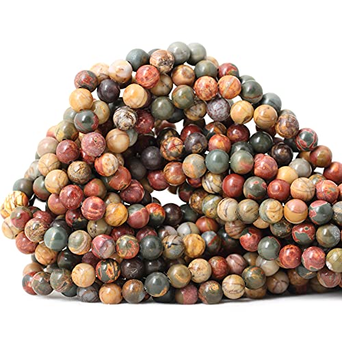 60PCS 6mm Natural Picasso Jasper Gemstone Beads
