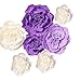 Ling's moment Paper Flower Decorations, 9 X Crepe Paper Flower, Large Handcrafted Purple & Cream Flowers for Wedding, Baby Nursery, Bridal Shower, Photo Booth Backdrop, Centerpieces