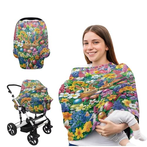 Pwoqzuy Bunny Nursing Cover Baby Car Seat Cover Vintage Multi-Use