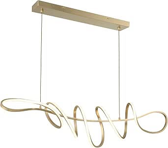 GEORGE KOVACS P5439-697-L Astor LED Island Chandelier, 1-Light, 40 Total Watts, 10.38-in H x 44-in W, Soft Gold