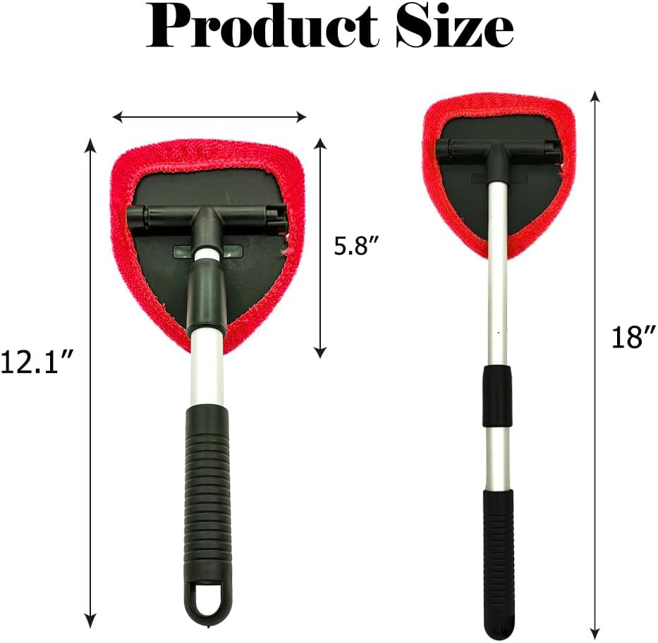 1PCS Car Windshield Cleaning Tool, Car Interior Cleaning Kit, Good Water Absorption, Sturdy and Durable, Can Clean Every Corner of The Car Window, Suitable for All Types of Cars (RED)