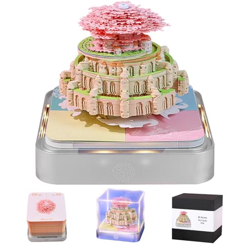 RSLIPIN 3D Memo Pad Time Piece Calendar 2026 3D Art Calendar 2026 Creative Paper Sculpture Sky Castle Rip Away Calendar Notes