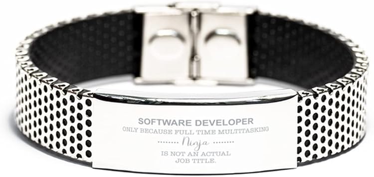 Software Developer Gifts for Software Developer Stainless Steel Bracelet for Software Developer Gifts for Men him Birthday Gifts for Software Developer Coworker Gifts