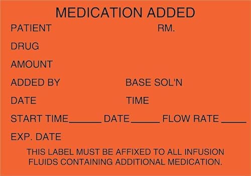 Centurion Nursing IV Bag Labels