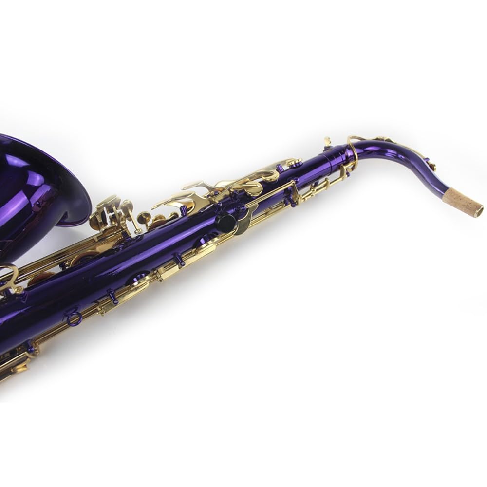 Strumento for sassofono tenore, strumento da gioco professionale, corpo in ottone, tasti dorati verniciati viola, sassofono tenore professionale in si bemolle, set for sassofono, testa di flauto, cust