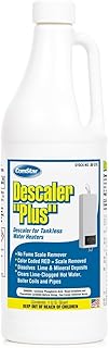 ComStar Descaler Plus, 1 Quart, Tankless Water Heater Cleaner, Removes Lime and Mineral Deposits, Restores Heat Transfer Efficiency, Improves Flow in Pipes, Coils, and Boilers (30-370)