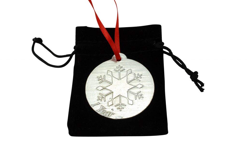 1st Wedding Anniversary Metal Keepsake Chrstimas Tree Ornament Bauble Decoration Ornament
