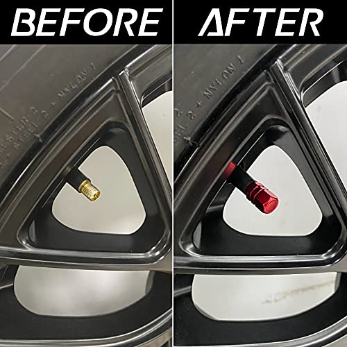 Justtop Car Tire Valve Stem Caps, 12Pcs Air Caps Cover, Universal For Cars, Suvs, Bike, Trucks And Motorcycles-Red #TOP5