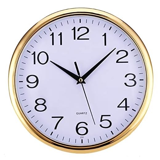 LAIGOO 12 inch Gold Wall Clock Analog, Silent Non-Ticking, Decorative Modern Wall Clock Battery Operated for Living Room Bathroom Bedroom Kitchen Office School