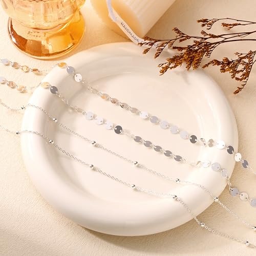 CHESKY Silver Waist Chain for Women Trendy, 2Pcs Layered Belly Chain Belt Adjustable Waterproof Beach Satellite Coin Chain Hypoallergenic Summer Body Chain Jewelry for Women Gifts by CHESKY - Used condition - Image 7