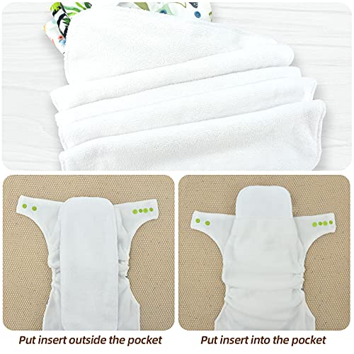 Baby Cloth Diapers One Size Adjustable Washable Reusable Pocket Diapers For Baby Girls And Boys 5 Packs +5 Microfiber Inserts #TOP3