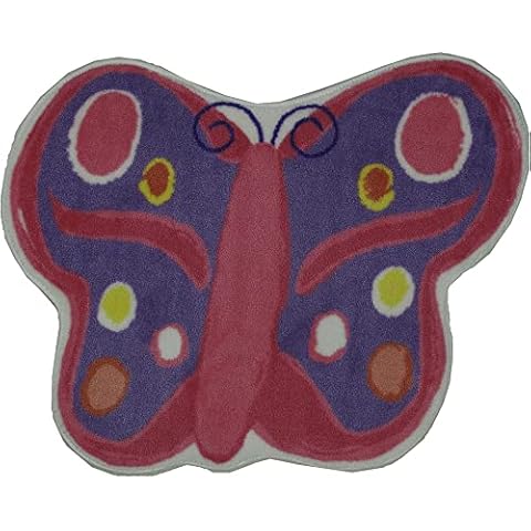 Fun Shape Medium Pile Butterfly Kids Rug Rug Size: 2'11" x 3'3" Cover