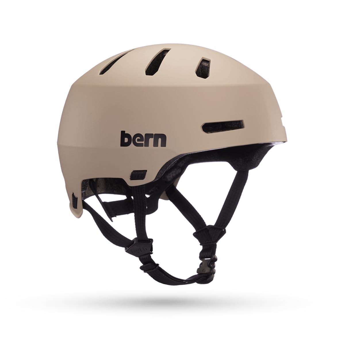 Bern Macon 2.0 Adult Multisport Skateboard Helmet for Bike, Skateboard and Scooter - Matte Sand Skate Helmet - Adjustable Adult Scooter Helmet, Small