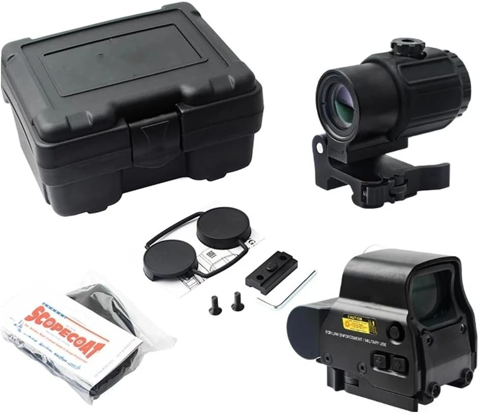 558 G43 Holographic Reflex Sight Scope with G43 4X Magnifier Combo Built-in Flip QD Mount,Red & Green Dot Holographic Reflex Sight Scope-HAO