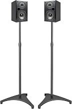 PERLESMITH Speaker Stand Adjustable - Extend 20" to 44" - Holds Satellite Speakers & Small Bookshelf Speakers up to 9 lbs, Floor Stands Compatible with Sony Bose Polk JBL Yamaha and Others - 1 Pair
