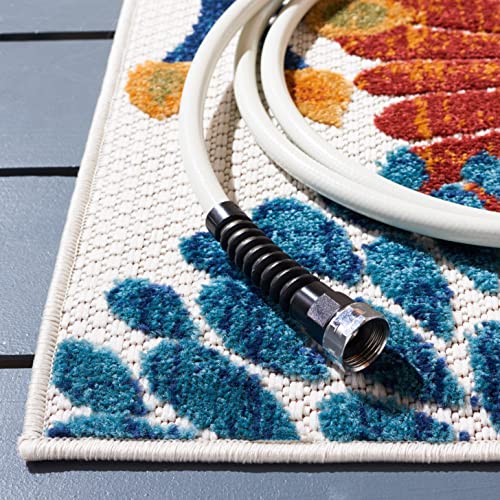 SAFAVIEH Cabana Collection 4' x 6' Cream / Red CBN832A Floral Indoor/ Outdoor Non-Shedding Easy Cleaning Patio Backyard Porch Deck Mudroom Accent Rug SAFAVIEH Cabana Collection 4' x 6' Cream / Red CBN832A Floral Indoor/ Outdoor Non-Shedding Easy Cleaning Patio Backyard Porch Deck Mudroom Accent Rug