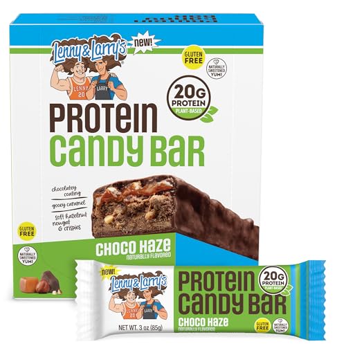 Lenny & Larry’s High Protein Bar – Choco Hazelnut Vegan Protein Bars – 20g Plant-Based Protein, High Fiber Dessert – Gluten-Free Snack – Larger Bar Size (12 x 85g)