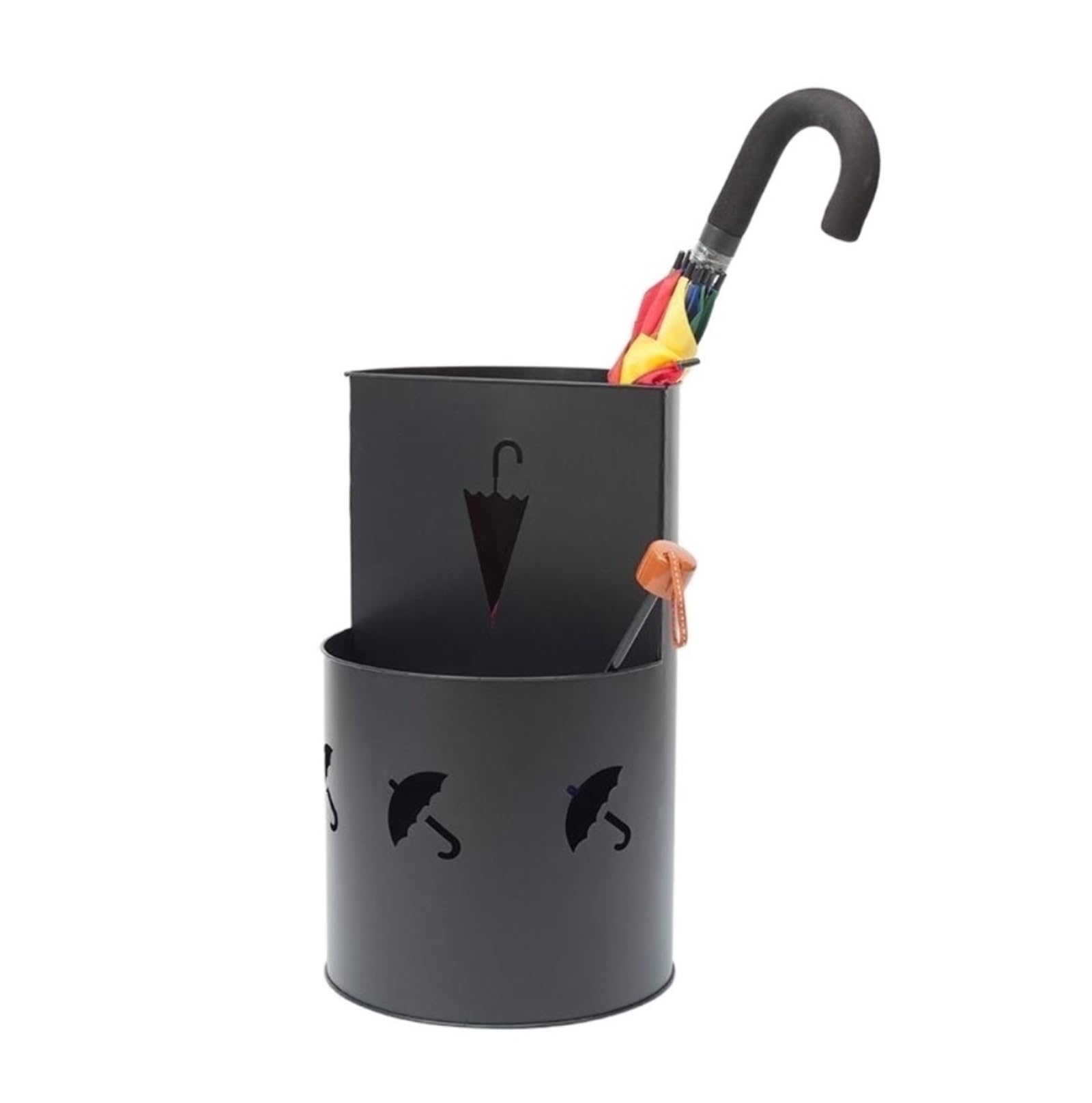 Umbrella Rack 2 Tiers Umbrella Stand With Drip Tray Umbrella Rack Iron Umbrella Stand Home Office Storage Umbrella Bucket Doorway (Noir 30 * 50cm)