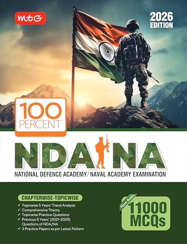 Image of MTG 100 Percent NDA-NA Previous 5 Years Chapterwise Topicwise Solved Papers (PYQ Book) For 2026 Exam | Comprehensive Theory with 11000+ MCQs