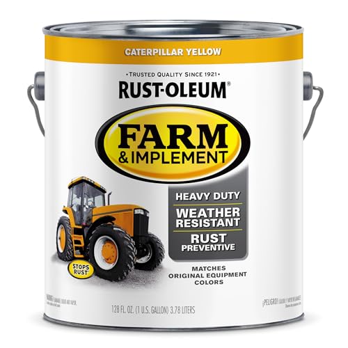 Image of Rust-Oleum 280179 Farm & Implement Enamel Paint, Gallon, Caterpillar Yellow