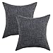 Produktbild Lewondr Leinen Kissenbezug Kissenhülle 45x45cm,2 Set Weiche Quadrat Wurfkissen Sofakissen Dekokissen Einfarbige Gewebte Kissenbezüge für Wohnzimmer,Sofa, Schlafzimmer,Auto,Heimtextilien, Payne''s Grey