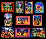 Vintage 1990's Blacklight UV reactive psychedelic trippy surreal poster tapestry POSTCARD bundle of 10 cards cool glow art hippie decor notes by artist Vincent Monaco painting