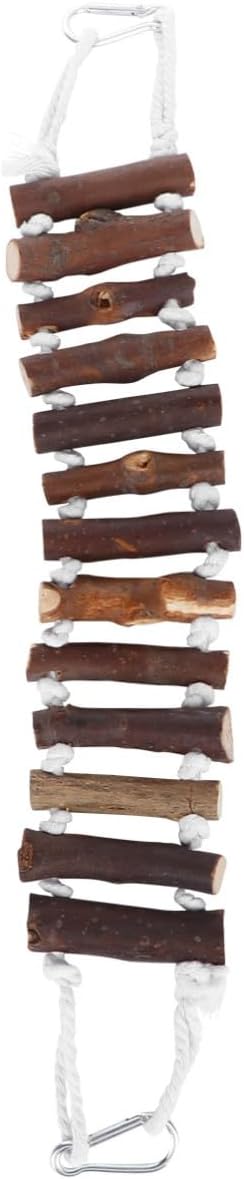 Wooden Parrot Chewing Ladder for Love Birds and Finches, Multi-Purpose Beak Training Bird Hanging Bridge for Home and Balcony Use