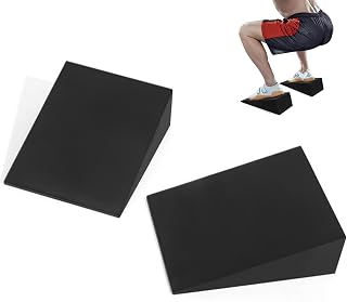 2 Piezas Cuñas Sentadillas Gym, Tabla Inclinada para Pantorrillas, Slant Board para Talón, para Gimnasio, Interior y Exterior, Ejercita Glúteos y Piernas, Mejora El Rendimiento en Sentadilla