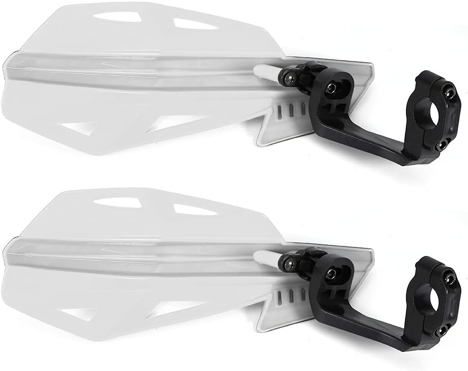 Motorcycle Hand Guard 7/8in 22mm ABS Fall Resistant Protector Universal Accessories Multiple Colour Powersports Handguards for Motorcycle Electric Bike Scooter(White)
