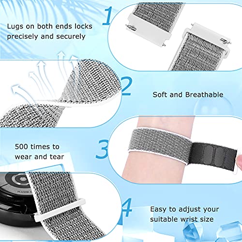 22mm Nylon Quick Release Watch Band Compatible with Samsung Galaxy Watch 3 45mm/Gear S3 Frontier/Garmin Venu 4 45mm/3 45mm/2/Vivoactive 4/Forerunner 570(47mm)/255/265/Amazfit Helio/Bip 6/5/Balance 2 by AVOD - Used condition - Image 3