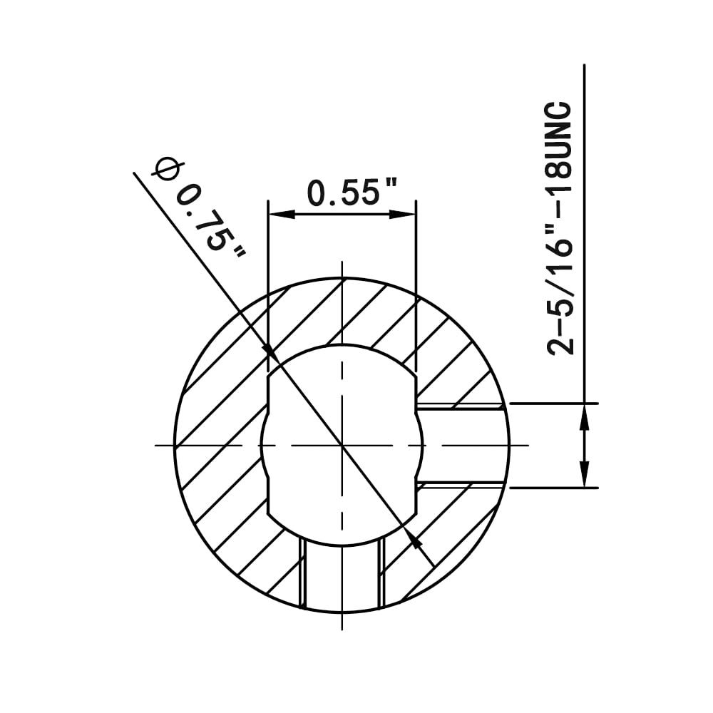 3/4" DD x 3/4" V Triangle Universal Steering U Joint 83mm Length Black Steel