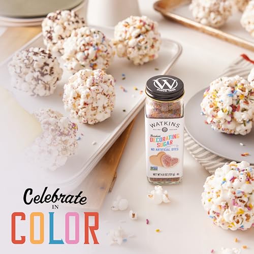 Image of Watkins Rainbow Decorating Sugar, Non-GMO, 4.6 Ounce, Pack of 3