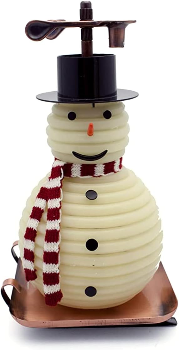 Candle by the Hour 100-Hour Snowman Candle, Copper Base, Eco-friendly Natural Beeswax with Cotton Wick