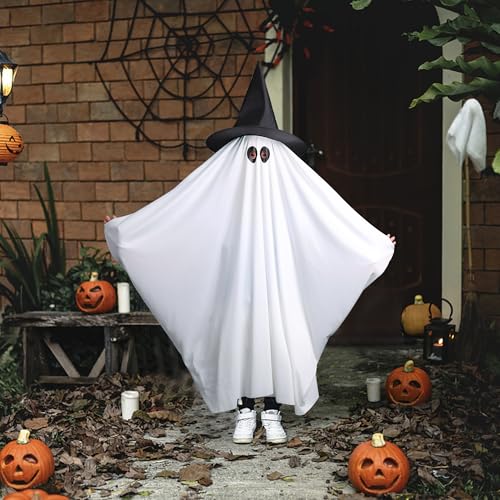 Disfraz Fantasma Blanco con Sombrero de Bruja para Halloween miniatura 6