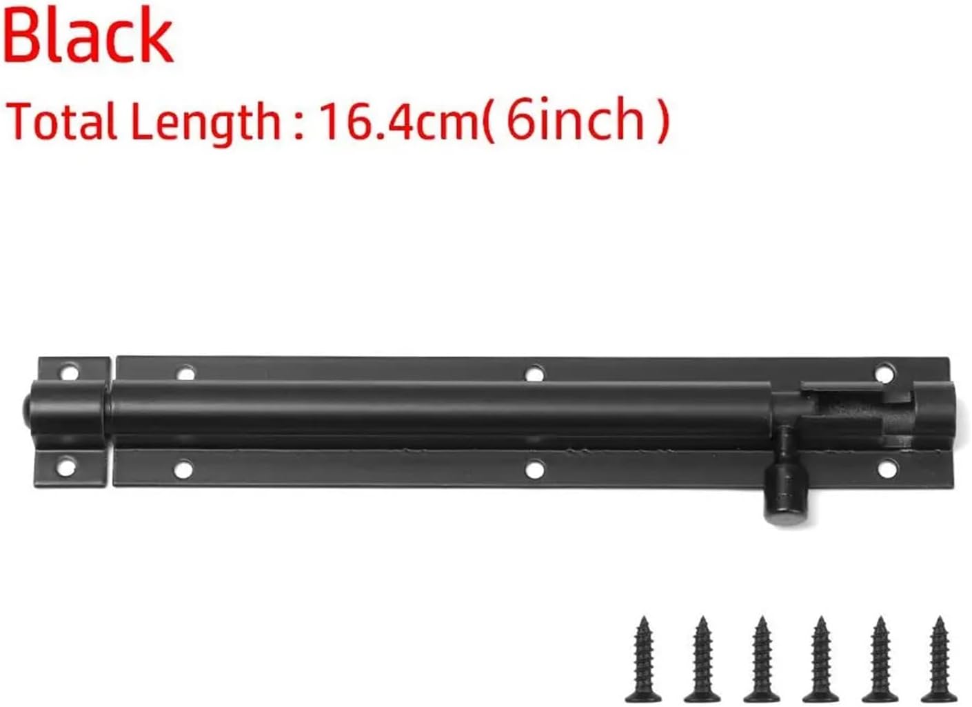 Sliding bolt door latch, Sliding Bolt Latch for Doors Gates Sheds Multiple Sizes Black Silver(6inch)