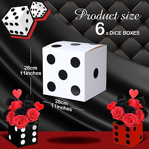 6 Pcs Dice Favor Boxes Casino Party Dice Favor Box Casino Theme Party Decorations 11X11X11 In 3D Dice Box Dice Decor Stacking Block Centerpieces Box For Game Night Las Vegas Party Supply (Multicolor) #TOP1