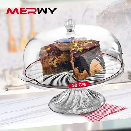 Merwy Cake Stand with Dome Clear like Dome, Containers Plastic Large, Plastic Cake Box with Lid Cake Storage, Cake and Cupcake Holder, Food Holder BPA-Free (With Stand, Clear) - Cosy Home Interiors Merwy Cake Stand with Dome Clear like Dome, Containers Plastic Large, Plastic Cake Box with Lid Cake Storage, Cake and Cupcake Holder, Food Holder BPA-Free (With Stand, Clear) - Image 7